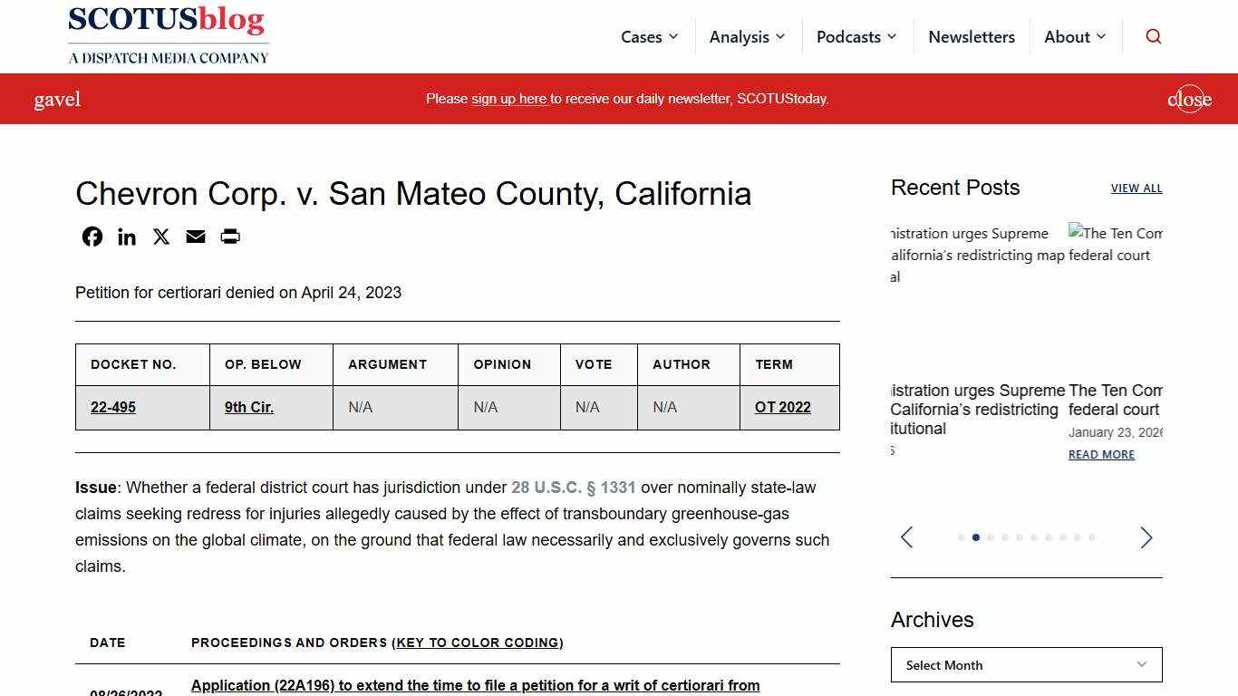 Chevron Corp. v. San Mateo County, California - SCOTUSblog
